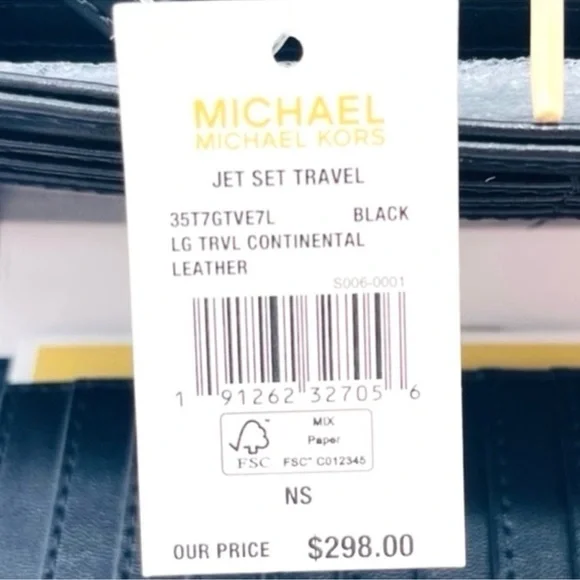 Michael Kors Large Continental Wallet Wristlet Black - Picture 7 of 7